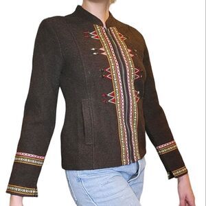 Icelandic Design Venario 100% Boiled Wool Zip Up Sweater- M